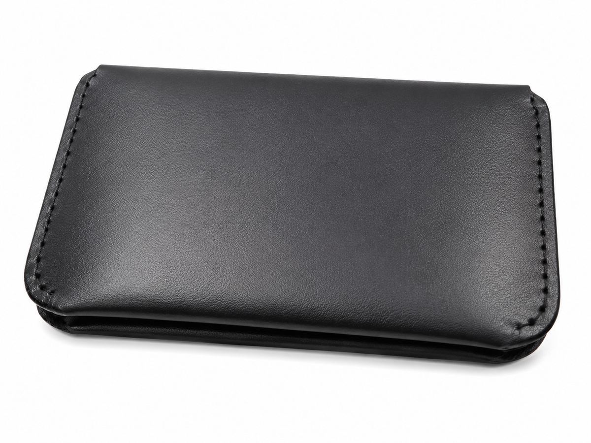 Slim Black Full-Grain Leather Wallet for Men Handmade Card & Cash Wallet