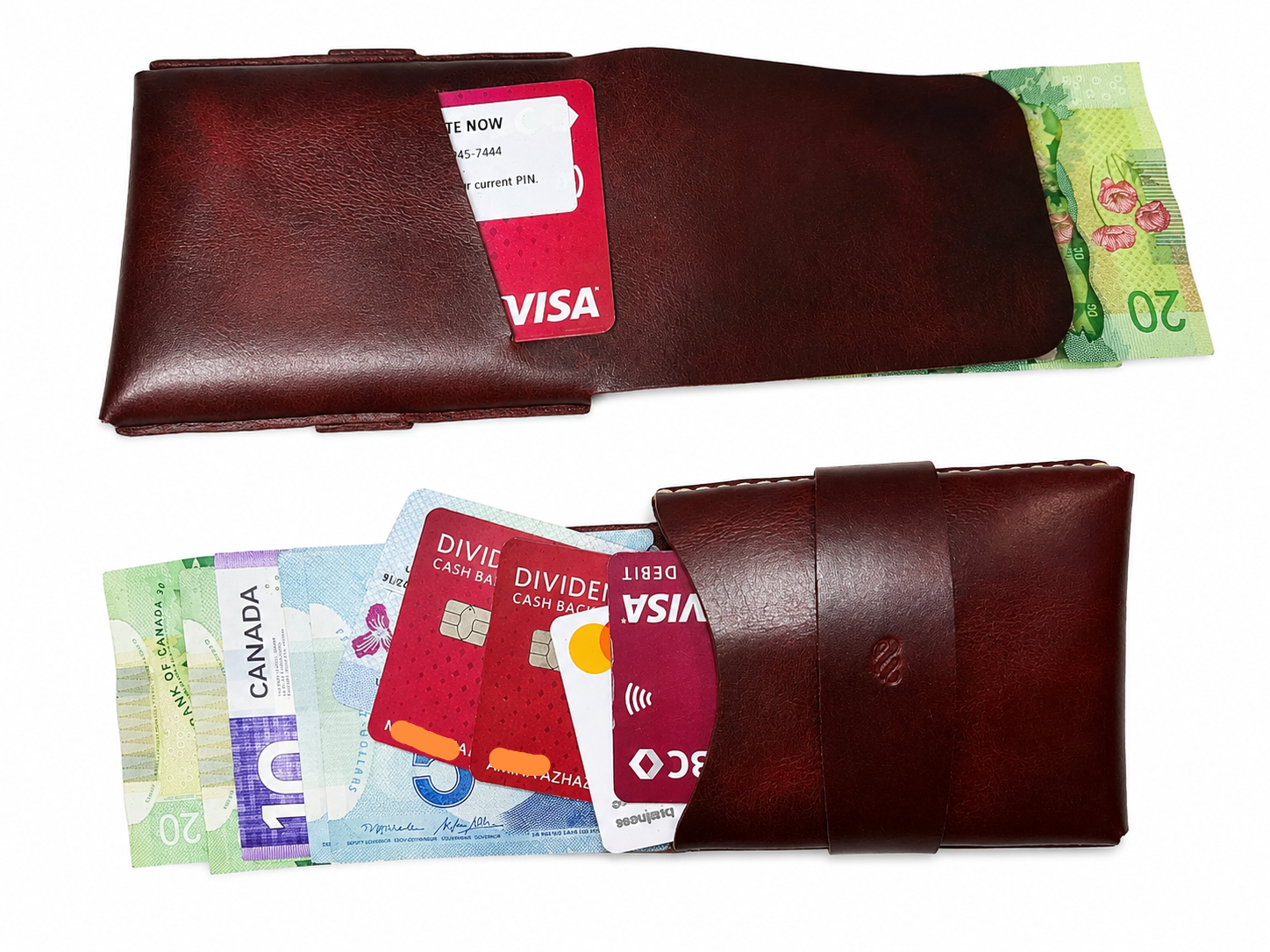 Premium Handmade Full-Grain Leather Wallet for Men Genuine Leather Hand-Stitched Bifold Wallet