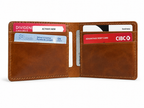 Men’s Full-Grain Leather Bifold Wallet | Cognac Brown