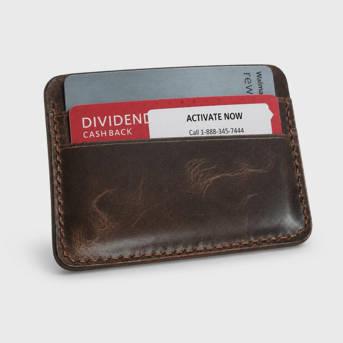 Video for Full-Grain Leather Card Holder for Men | Slim Brown Wallet